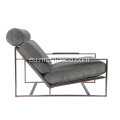 Milo Baughman Fabric Lounge aulkia Otomandarekin